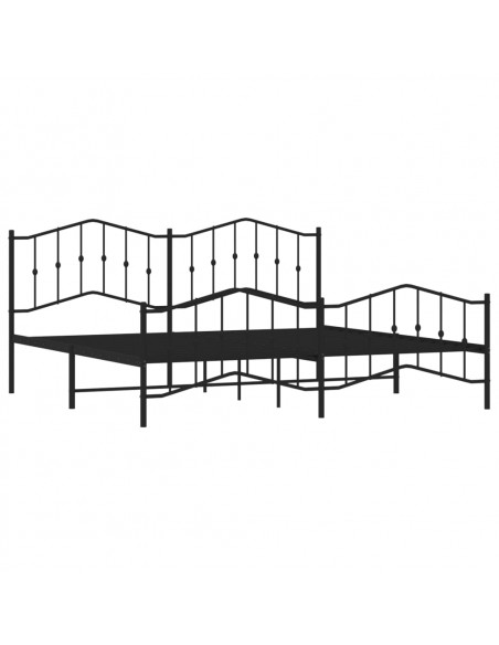 Giroletto con Testiera e Pediera Metallo Nero 200x200 cm