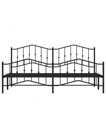 Giroletto con Testiera e Pediera Metallo Nero 200x200 cm