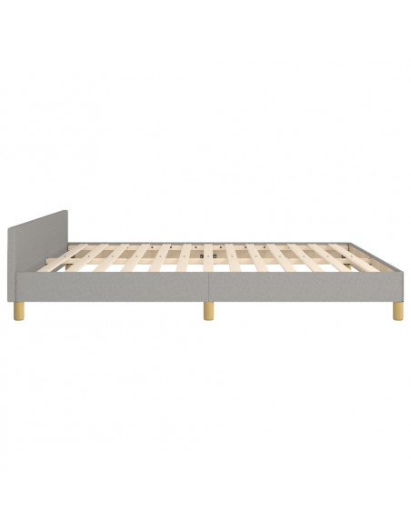 Giroletto con Testiera Grigio Chiaro 180x200 cm in Tessuto