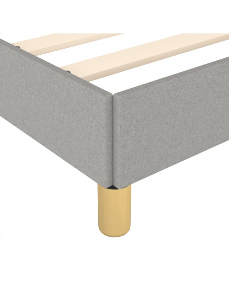 Giroletto con Testiera Grigio Chiaro 180x200 cm in Tessuto