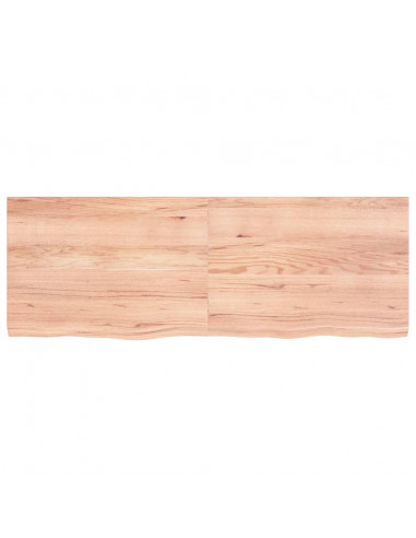 Piano Bagno Marrone 140x50x(2-4) cm Legno Massello Trattato