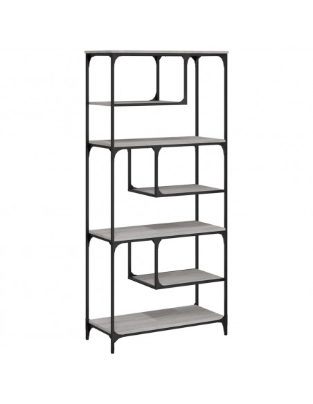 Libreria Grigio Sonoma 81x36x176 cm in Legno Multistrato