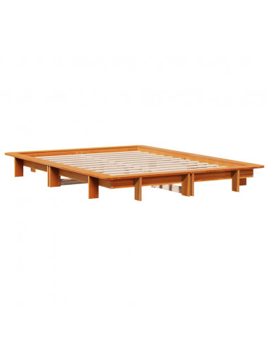 Letto senza Materasso Marrone Cera 135x190 cm in Legno di Pino