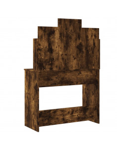 Toeletta con Luci LED Rovere Fumo 96x40x142 cm 2