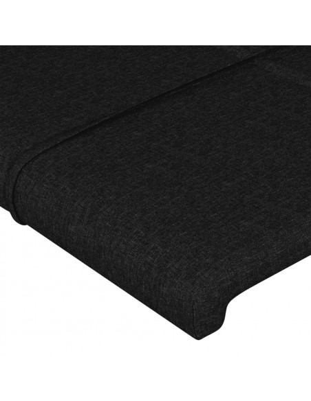 Giroletto con Testiera Nero 140x190 cm in Tessuto
