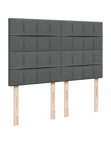 Giroletto a Molle con Materasso Grigio Scuro 140x190 cm Tessuto