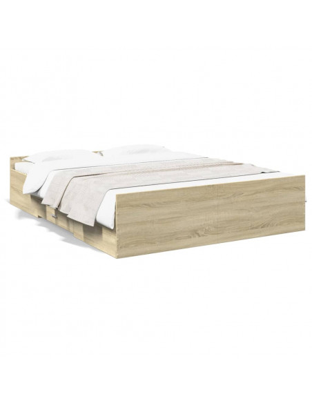 Giroletto Cassetti Rovere Sonoma 160x200 cm Legno Multistrato