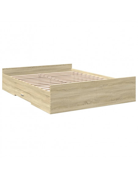 Giroletto Cassetti Rovere Sonoma 160x200 cm Legno Multistrato