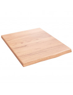 Piano Bagno Marrone Chiaro 40x50x2 cm Legno Massello Trattato 2