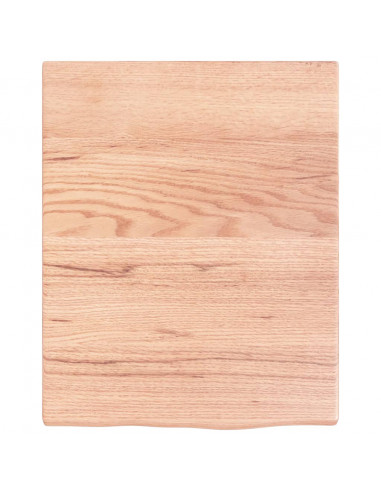 Piano Bagno Marrone Chiaro 40x50x2 cm Legno Massello Trattato