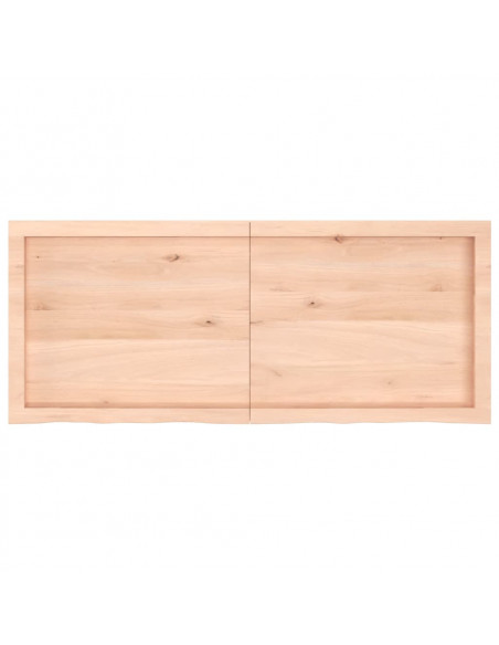 Piano Bagno 120x50x(2-4) cm in Legno Massello Non Trattato