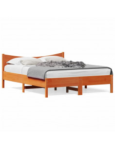 Giroletto con Testiera Marrone Cera 150x200 cm Massello Pino 2