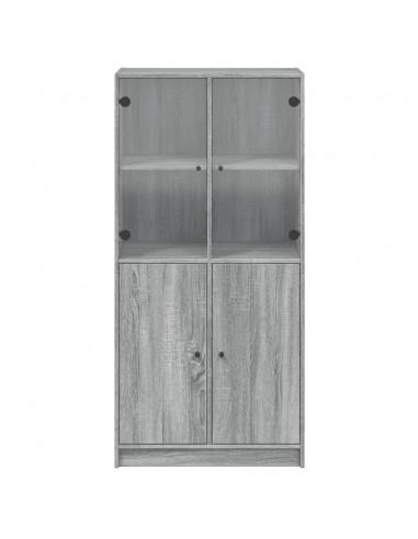 Credenza con Ante Grigio Sonoma 68x37x142 cm Legno Multistrato