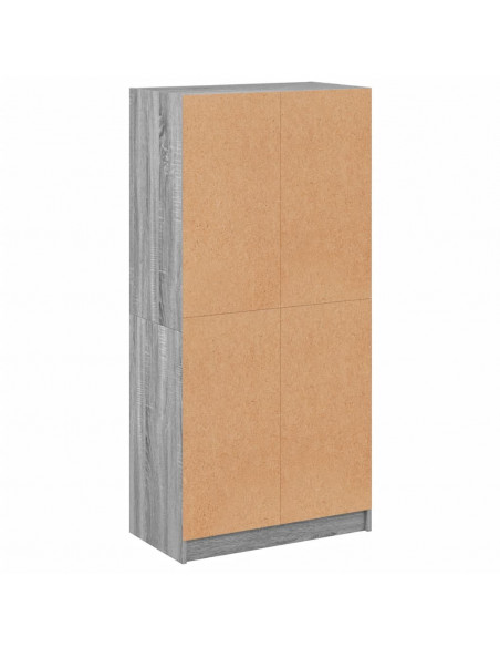 Credenza con Ante Grigio Sonoma 68x37x142 cm Legno Multistrato