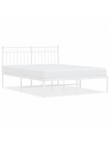 Giroletto con Testiera Metallo Bianco 140x200 cm