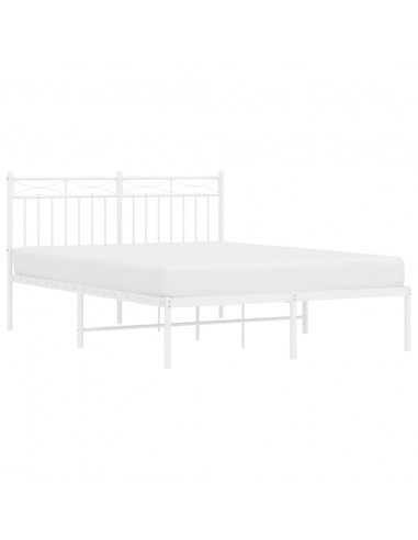 Giroletto con Testiera Metallo Bianco 140x200 cm