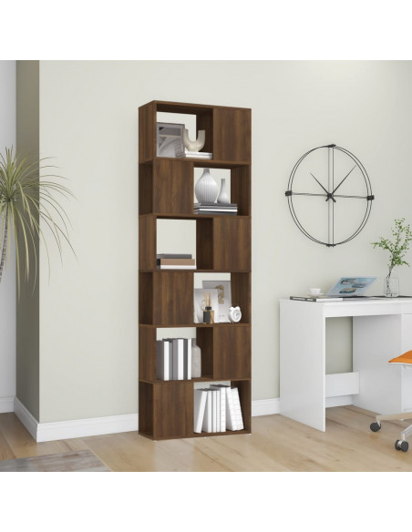 Libreria/Divisorio Rovere Marrone 60x24x186 cm