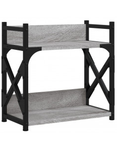 Supporto Stampante 2 Piani Grigio Sonoma 40x20x40cm Multistrato 2