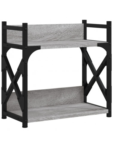 Supporto Stampante 2 Piani Grigio Sonoma 40x20x40cm Multistrato