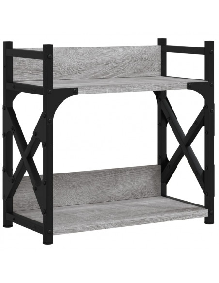 Supporto Stampante 2 Piani Grigio Sonoma 40x20x40cm Multistrato