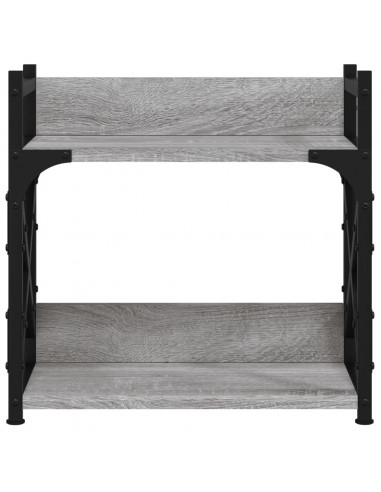 Supporto Stampante 2 Piani Grigio Sonoma 40x20x40cm Multistrato
