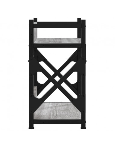 Supporto Stampante 2 Piani Grigio Sonoma 40x20x40cm Multistrato