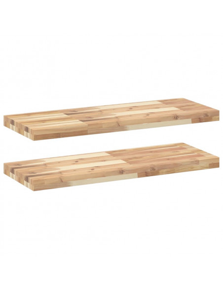 Mensole da Parete 2 pz 100x30x4 cm Legno Acacia Non Trattato