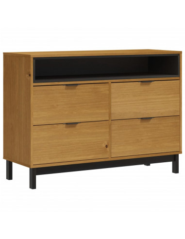 Cassettiera FLAM 110x40x80 cm in Legno Massello di Pino