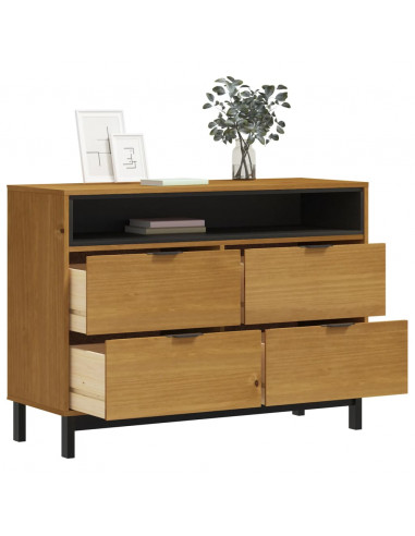 Cassettiera FLAM 110x40x80 cm in Legno Massello di Pino