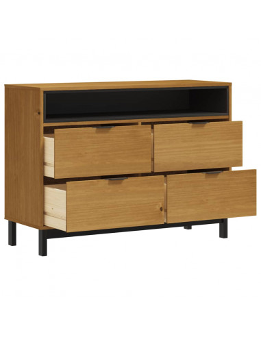 Cassettiera FLAM 110x40x80 cm in Legno Massello di Pino