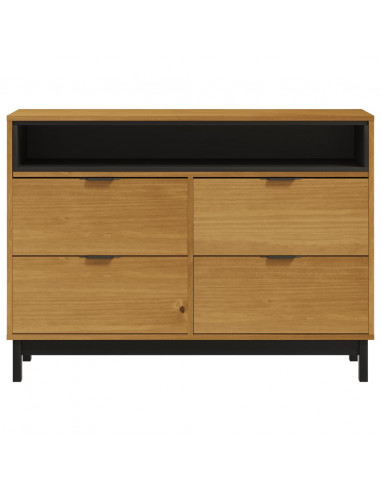 Cassettiera FLAM 110x40x80 cm in Legno Massello di Pino