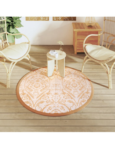 Tappeto da Esterno Arancione e Bianco Ø120 cm in PP