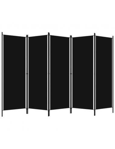 Paravento a 5 Pannelli Nero 250x180 cm