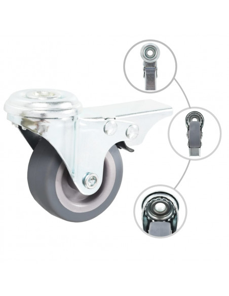 Ruote Girevoli con Foro per Bullone 16 pz 50 mm