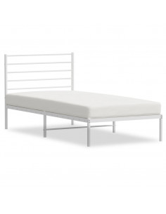 Giroletto con Testiera Metallo Bianco 90x200 cm 2