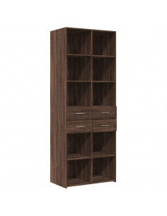 Credenza Rovere Marrone 70x42,5x185 cm in Legno Multistrato 2