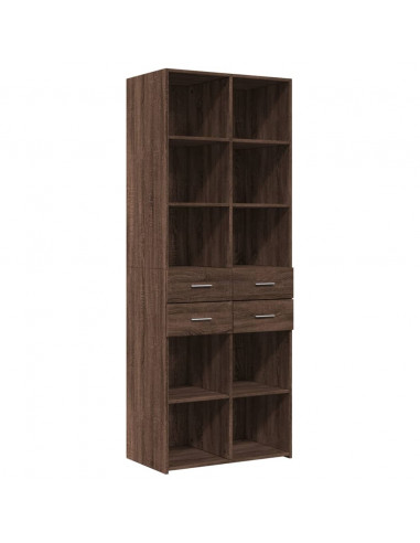 Credenza Rovere Marrone 70x42,5x185 cm in Legno Multistrato