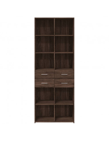 Credenza Rovere Marrone 70x42,5x185 cm in Legno Multistrato