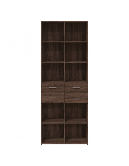 Credenza Rovere Marrone 70x42,5x185 cm in Legno Multistrato