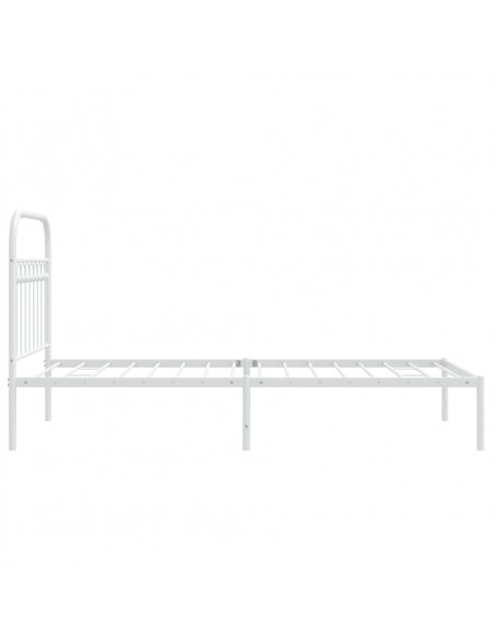 Giroletto con Testiera Metallo Bianco 90x190 cm