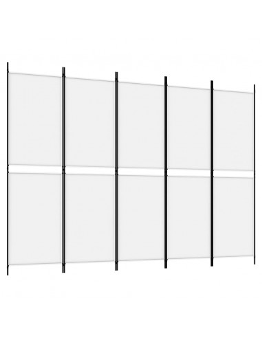 Divisorio a 5 Pannelli Bianco 250x180 cm Tessuto