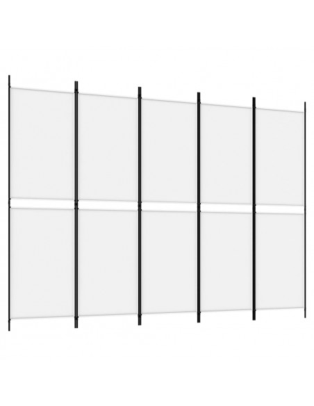 Divisorio a 5 Pannelli Bianco 250x180 cm Tessuto