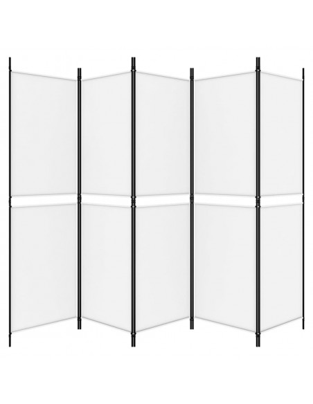 Divisorio a 5 Pannelli Bianco 250x180 cm Tessuto