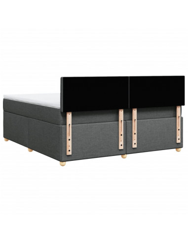 Giroletto a Molle con Materasso Grigio Scuro 180x200 cm Tessuto