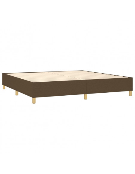 Giroletto a Molle con Materasso Marrone Scuro 200x200cm Tessuto