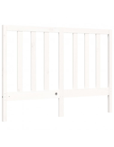 Giroletto con Testiera Bianco 140x190 cm in Legno Massello