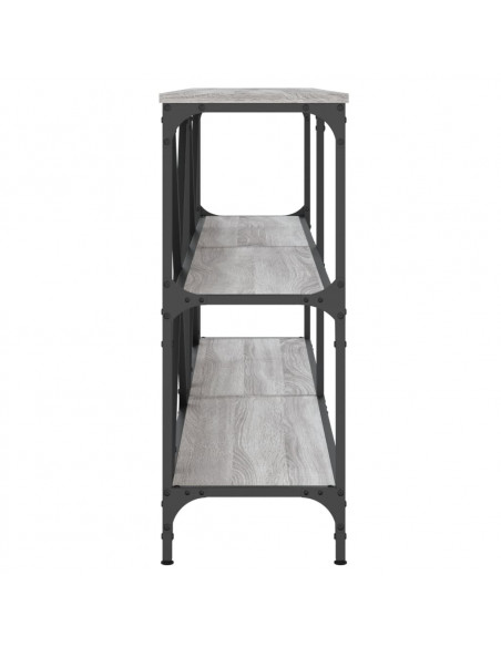 Tavolino Grigio Sonoma 160x30x75cm in Legno Multistrato e Ferro
