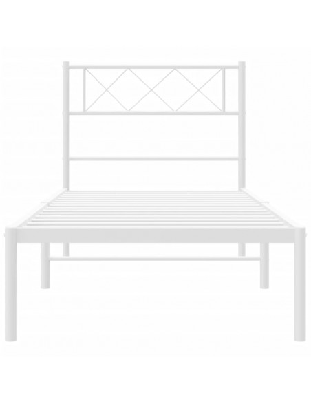 Giroletto con Testiera Metallo Bianco 80x200 cm