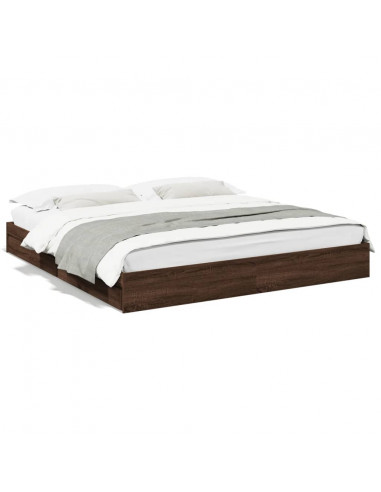 Giroletto Cassetti Rovere Marrone 200x200 cm Legno Multistrato