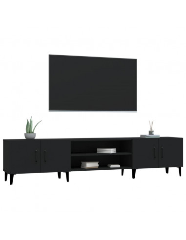Mobile Porta TV Nero 180x31,5x40 cm in Legno Multistrato